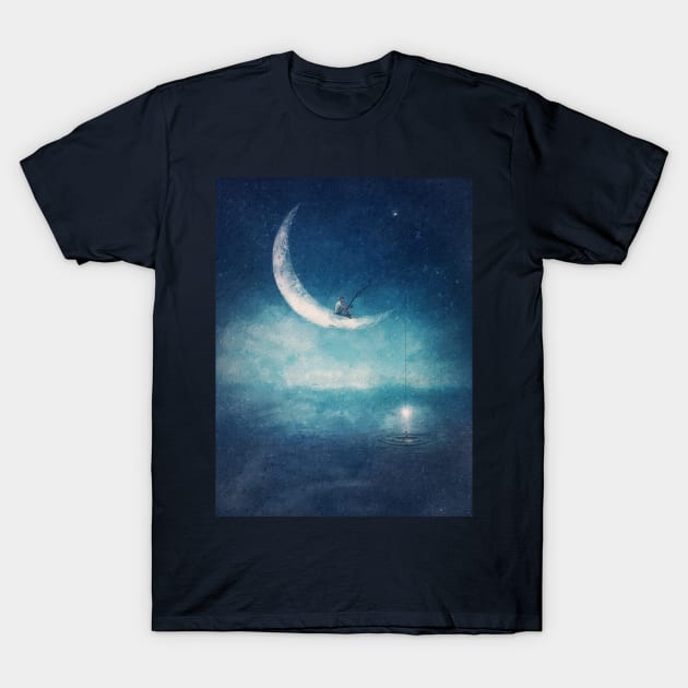 moonlight fisher T-Shirt by psychoshadow